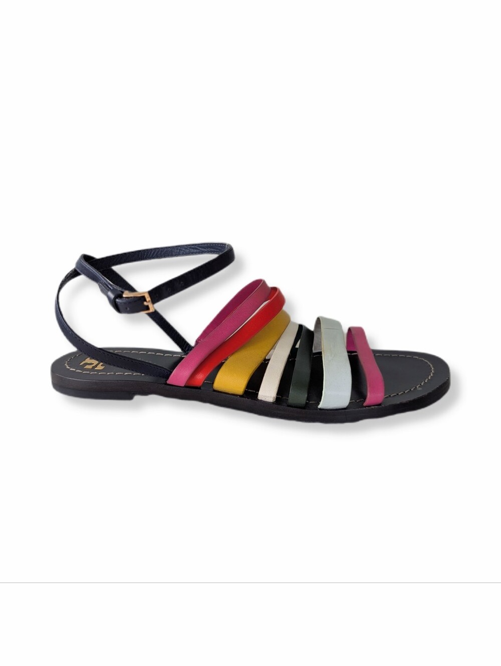 Tory Burch Rainbow Leather Strappy Ankle Wrap Casual Sandals